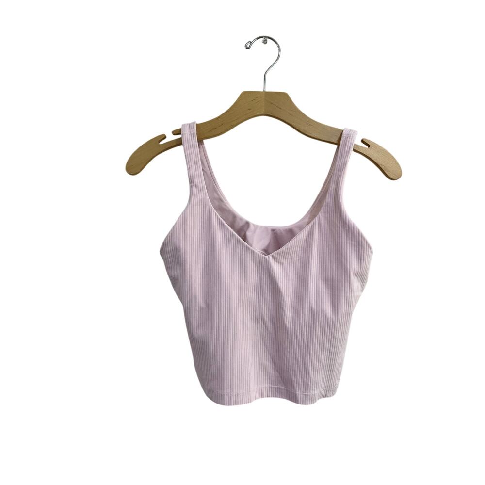 Lululemon Align Ribbed Cropped Tank Top Pink Size 8 Yoga Pilates